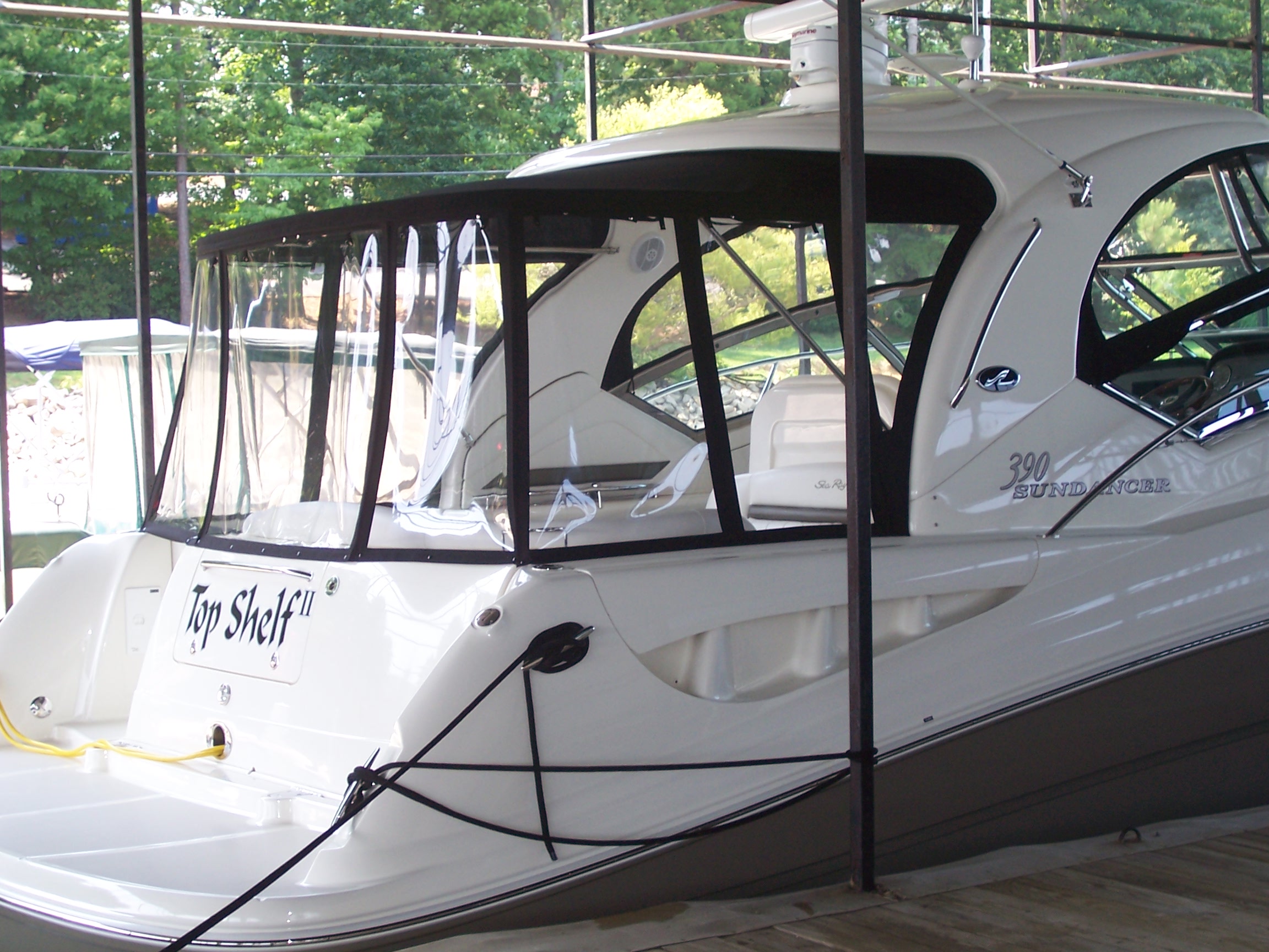 390 Sea Ray with full custom camper-back enclosure